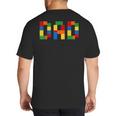 Dad Of The Birthday Boy Building Blocks Bricks Builder Big And Tall Men's T-Shirt Back Print
