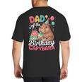 Dad Of The Birthday Capybara Boba Tea Girl Bday Party Family Big And Tall Men's T-Shirt Back Print