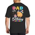 Dad Of The Birthday Capybara Girl Bday Party Family Big And Tall Men's T-Shirt Back Print