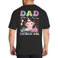 Dad Of The Birthday Girl Axolotl Bday Party Family Big And Tall Men's T-Shirt Back Print