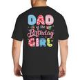 Dad Of The Birthday Girl Family Summer Beach Birthday Party Big And Tall Men's T-Shirt Back Print