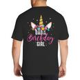 Dad Of The Birthday Girl Father Unicorn Birthday Small Big And Tall Men's T-Shirt Back Print