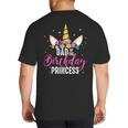 Dad Of The Birthday Princess Father Unicorn Birthday Big And Tall Men's T-Shirt Back Print