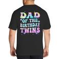 Dad Of The Birthday Twins Girls Kids Party Retro Bday Big And Tall Men's T-Shirt Back Print