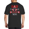 Dad Of The Birthday Twins Ladybug Birthday Family Matching Big And Tall Men's T-Shirt Back Print