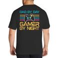 Dad By Day Gamer By Night Video Games Lover Gamer Dad Big And Tall Men's T-Shirt Back Print Dad By Day Gamer By Night Video Games Lover Gamer Dad Big And Tall Men's T-Shirt Back Print