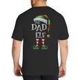 The Dad Elf Shirt Matching Family Dad Christmas Elf Big And Tall Men's T-Shirt Back Print