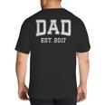 Dad Est 2017 Custom Dad Personalized Fathers Day Customized Big And Tall Men's T-Shirt Back Print
