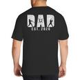Dad Est 2026 Baseball Dad To Be New Baby Daddy Father's Day Big And Tall Men's T-Shirt Back Print