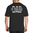 Dad Of Four Kids Daddy Of 4 Kids Father's Day Big And Tall Men's T-Shirt Back Print Dad Of Four Kids Daddy Of 4 Kids Father's Day Big And Tall Men's T-Shirt Back Print