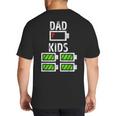 Dad Of Four Low Battery Father Of 4 Kids Dad Big And Tall Men's T-Shirt Back Print