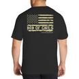 Dad Of Girls Outnumbered US Flag Father's Day Daughter Dad Big And Tall Men's T-Shirt Back Print