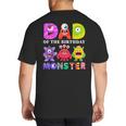 Dad Little Monster Kids 1st Birthday Party Family Monster Small Big And Tall Men's T-Shirt Back Print