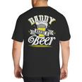 Dad Needs A Beer Button Up Shirts Beer Drinking Lover Big And Tall Men's T-Shirt Back Print