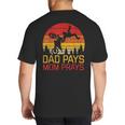 Dad Pays Mom Prays Dirt Bike Retro Motocross Boys Kids Big And Tall Men's T-Shirt Back Print