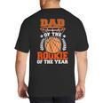 Dad Of Rookie 1st Basketball Bday Theme Matching Big And Tall Men's T-Shirt Back Print