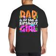 Dad Under Sea Birthday Party Girls Ocean Sea Animals Themed Big And Tall Men's T-Shirt Back Print