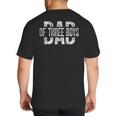 Dad Of Three Boys Daddy Of 3 Sons Father's Day Big And Tall Men's T-Shirt Back Print