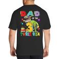 Dad Of The Three Rex 3Rd Birthday Boy Dinosaur T-Rex Big And Tall Men's T-Shirt Back Print