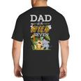 Dad Of The Wild Seven Animal Safari 7th Birthday Party Big And Tall Men's T-Shirt Back Print