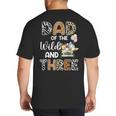 Dad Of The Wild And Three 3 Birthday Zoo Theme Safari Jungle Big And Tall Men's T-Shirt Back Print