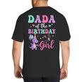 Dada Of The Birthday For Girl Dinosaur T-Rex Party Family Big And Tall Men's T-Shirt Back Print