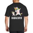 Dadacorn Shirt Unicorn Dad And Baby Best Father Big And Tall Men's T-Shirt Back Print