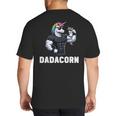 Dadacorn Unicorn Dad Papa Father's Day Daughter Big And Tall Men's T-Shirt Back Print