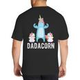 Dadacorn Unicorn Lover Tee For Papa Dad And Kid Big And Tall Men's T-Shirt Back Print