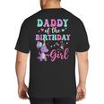 Daddy Of The Birthday For Girl Dinosaur T-Rex Party Family Big And Tall Men's T-Shirt Back Print