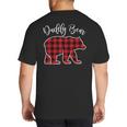 Daddy Dad Bear Pajama Red Buffalo Xmas Family Christmas Big And Tall Men's T-Shirt Back Print