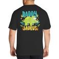 Daddy Dad Saurus Rex Dinosaur Dino For Father Big And Tall Men's T-Shirt Back Print