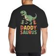 Daddy Saurus Dinosaur Dad Of Two Kids Dino Family Big And Tall Men's T-Shirt Back Print Daddy Saurus Dinosaur Dad Of Two Kids Dino Family Big And Tall Men's T-Shirt Back Print