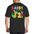 Daddy Of The Two Rex 2Nd Birthday Boy Dinosaur T-Rex Big And Tall Men's T-Shirt Back Print