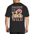 Daddy Of The Two Wild Zoo 2nd Birthday Safari Jungle Animal Big And Tall Men's T-Shirt Back Print