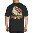 Daddysaurus Shirt T-Rex Dad Dinosaur Big And Tall Men's T-Shirt Back Print