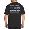 Deputy Sheriff Dad Much Cooler Fathers Day Thin Blue Line Big And Tall Men's T-Shirt Back Print