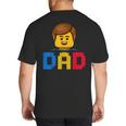 Family Dad Master Builder Building Bricks Blocks Fathers Day Big And Tall Men's T-Shirt Back Print
