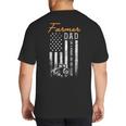 Farmer Dad Like A Normal Dad Only Cooler USA Flag Farming Big And Tall Men's T-Shirt Back Print