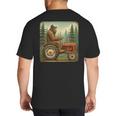 Farmer Men Tractor Rancher Farm Dad Distressed Big And Tall Men's T-Shirt Back Print