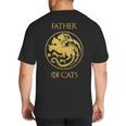 Father Of Cats Shirt Cat Dad Cat Daddy Big And Tall Men's T-Shirt Back Print