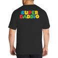 Fatherly Powers Unleashed Gamer Super Dad From Wife & Kids Big And Tall Men's T-Shirt Back Print