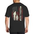 Father's Day Baseball Papa USA Flag Dad Men Baseball Big And Tall Men's T-Shirt Back Print