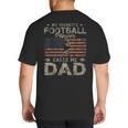 My Favorite Football Player Calls Me Dad Father's Day Big And Tall Men's T-Shirt Back Print