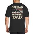 German Shepherd Dad Shirt American Flag German Shepherds Big And Tall Men's T-Shirt Back Print