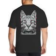 Glitch Weird Cat Kitten Optical Illusion Cat Mom Dad Big And Tall Men's T-Shirt Back Print Glitch Weird Cat Kitten Optical Illusion Cat Mom Dad Big And Tall Men's T-Shirt Back Print