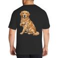 Golden Retriever I Love Dad Dog Dad Father's Day Big And Tall Men's T-Shirt Back Print