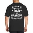 Grandpa Shirt For Men Fathers Day Dad And Grandpa Big And Tall Men's T-Shirt Back Print