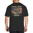 Great Dane Dad Dog Lovers American Flag 4th Of July Big And Tall Men's T-Shirt Back Print
