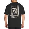 Great Pyrenees Dog Dad American Flag For Father Men Big And Tall Men's T-Shirt Back Print